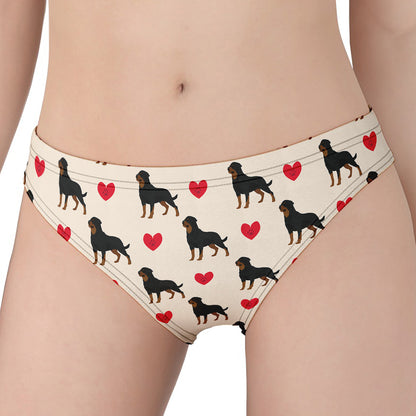 Love Rottweiler Pattern Print Women's Panties