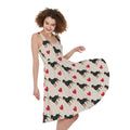 Love Rottweiler Pattern Print Sleeveless Knee Length Dress