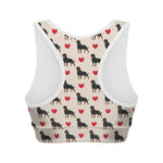 Love Rottweiler Pattern Print Women's Sports Bra