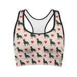 Love Rottweiler Pattern Print Women's Sports Bra