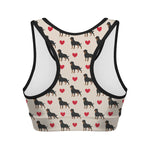 Love Rottweiler Pattern Print Women's Sports Bra