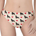 Love Rottweiler Pattern Print Women's Thong