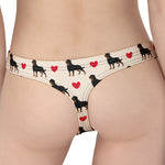 Love Rottweiler Pattern Print Women's Thong