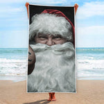 Love Xmas Santa Claus Print Beach Towel