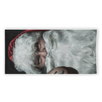 Love Xmas Santa Claus Print Beach Towel