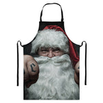 Love Xmas Santa Claus Print Bib Apron With Pocket