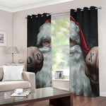 Love Xmas Santa Claus Print Blackout Grommet Curtains