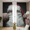 Love Xmas Santa Claus Print Dimout Pencil Pleat Curtains