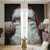 Love Xmas Santa Claus Print Blackout Pencil Pleat Curtains