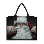 Love Xmas Santa Claus Print Canvas Tote Bag