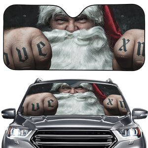 Love Xmas Santa Claus Print Car Windshield Sun Shade