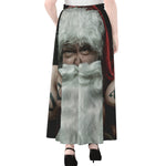 Love Xmas Santa Claus Print Chiffon Maxi Skirt