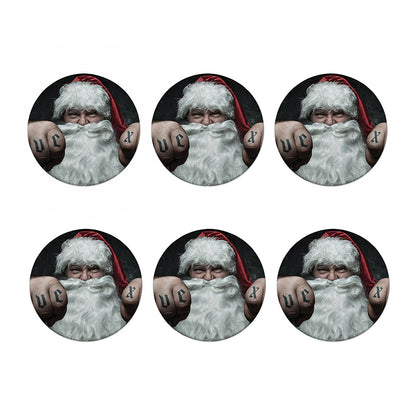 Love Xmas Santa Claus Print Coaster Set