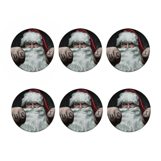 Love Xmas Santa Claus Print Coaster Set