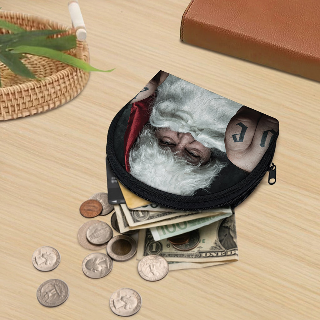Love Xmas Santa Claus Print Coin Purse
