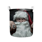 Love Xmas Santa Claus Print Collapsible Laundry Basket