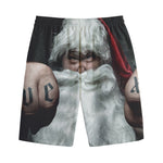 Love Xmas Santa Claus Print Cotton Shorts