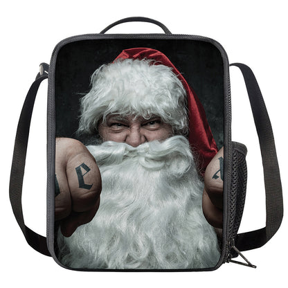 Love Xmas Santa Claus Print Crossbody Lunch Bag