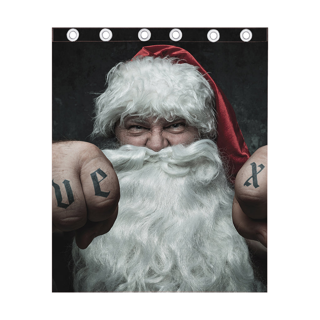 Love Xmas Santa Claus Print Curtain