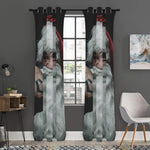 Love Xmas Santa Claus Print Curtain