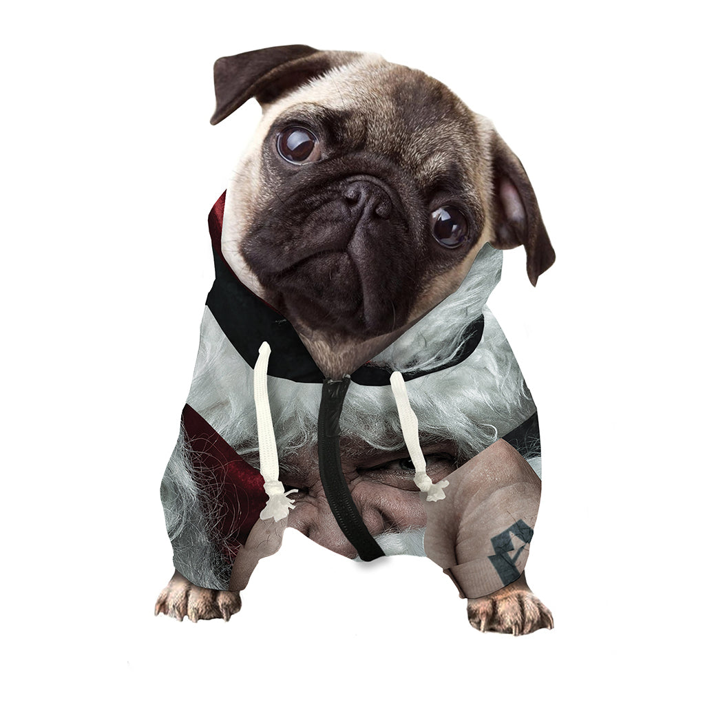 Love Xmas Santa Claus Print Dog Zip Up Hoodie