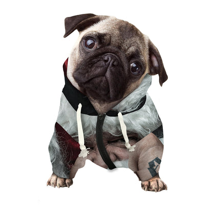 Love Xmas Santa Claus Print Dog Zip Up Hoodie