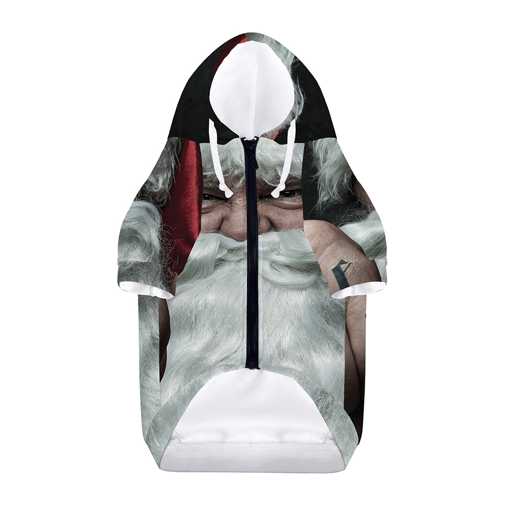 Love Xmas Santa Claus Print Dog Zip Up Hoodie