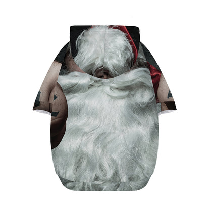 Love Xmas Santa Claus Print Dog Zip Up Hoodie