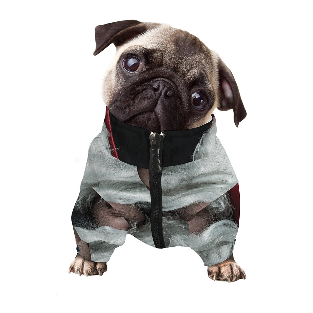 Love Xmas Santa Claus Print Dog Zip Up Jacket