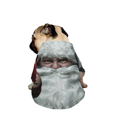 Love Xmas Santa Claus Print Dog Zip Up Jacket