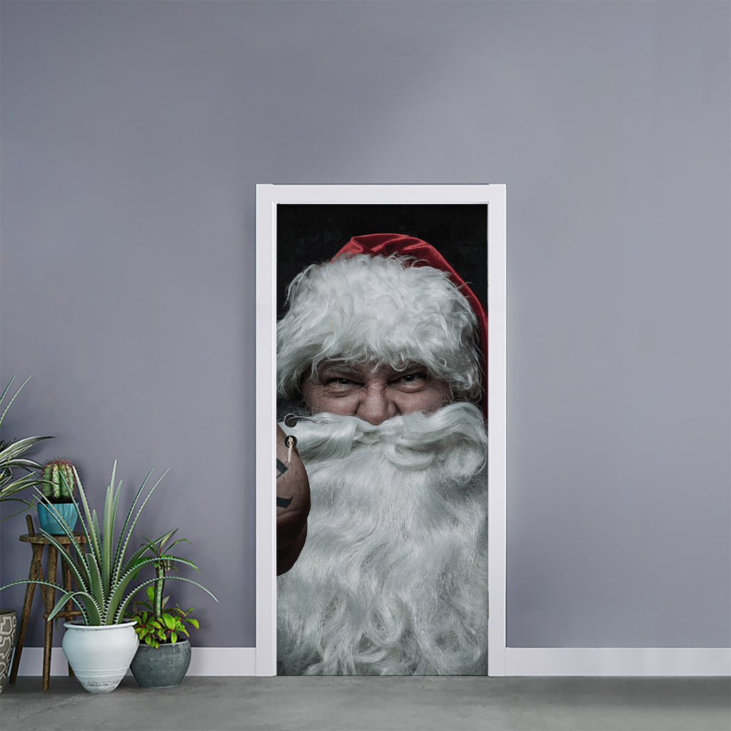 Love Xmas Santa Claus Print Door Sticker
