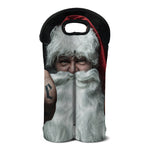 Love Xmas Santa Claus Print Double Neoprene Wine Tote