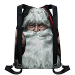 Love Xmas Santa Claus Print Drawstring Backpack