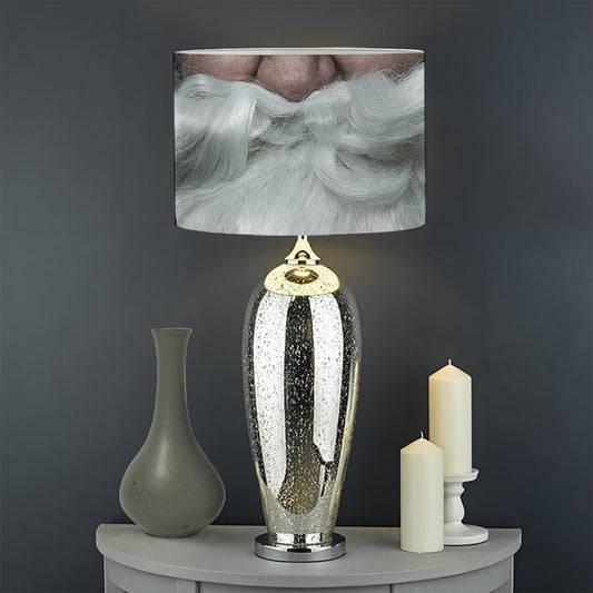 Love Xmas Santa Claus Print Drum Lamp Shade