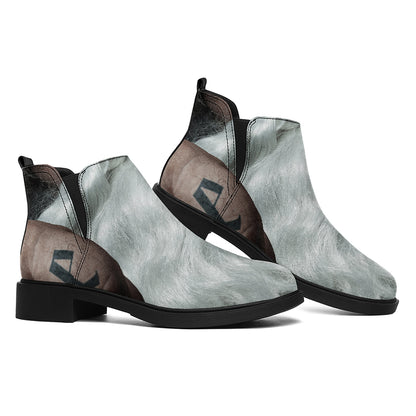 Love Xmas Santa Claus Print Flat Ankle Boots