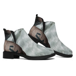 Love Xmas Santa Claus Print Flat Ankle Boots