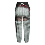 Love Xmas Santa Claus Print Fleece Lined Knit Pants