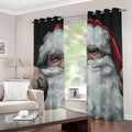 Love Xmas Santa Claus Print Grommet Curtains