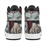 Love Xmas Santa Claus Print High Top Leather Sneakers