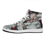 Love Xmas Santa Claus Print High Top Leather Sneakers