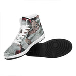Love Xmas Santa Claus Print High Top Leather Sneakers