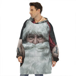 Love Xmas Santa Claus Print Hoodie Blanket