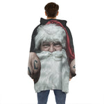 Love Xmas Santa Claus Print Hoodie Blanket