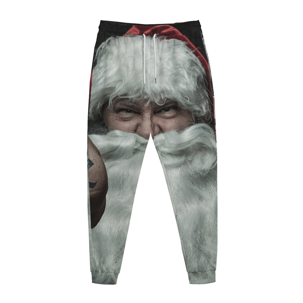 Love Xmas Santa Claus Print Jogger Pants