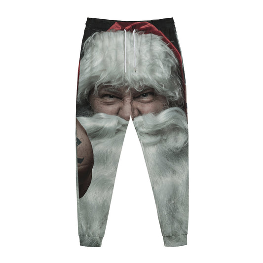 Love Xmas Santa Claus Print Jogger Pants
