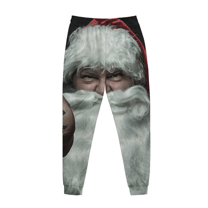 Love Xmas Santa Claus Print Jogger Pants