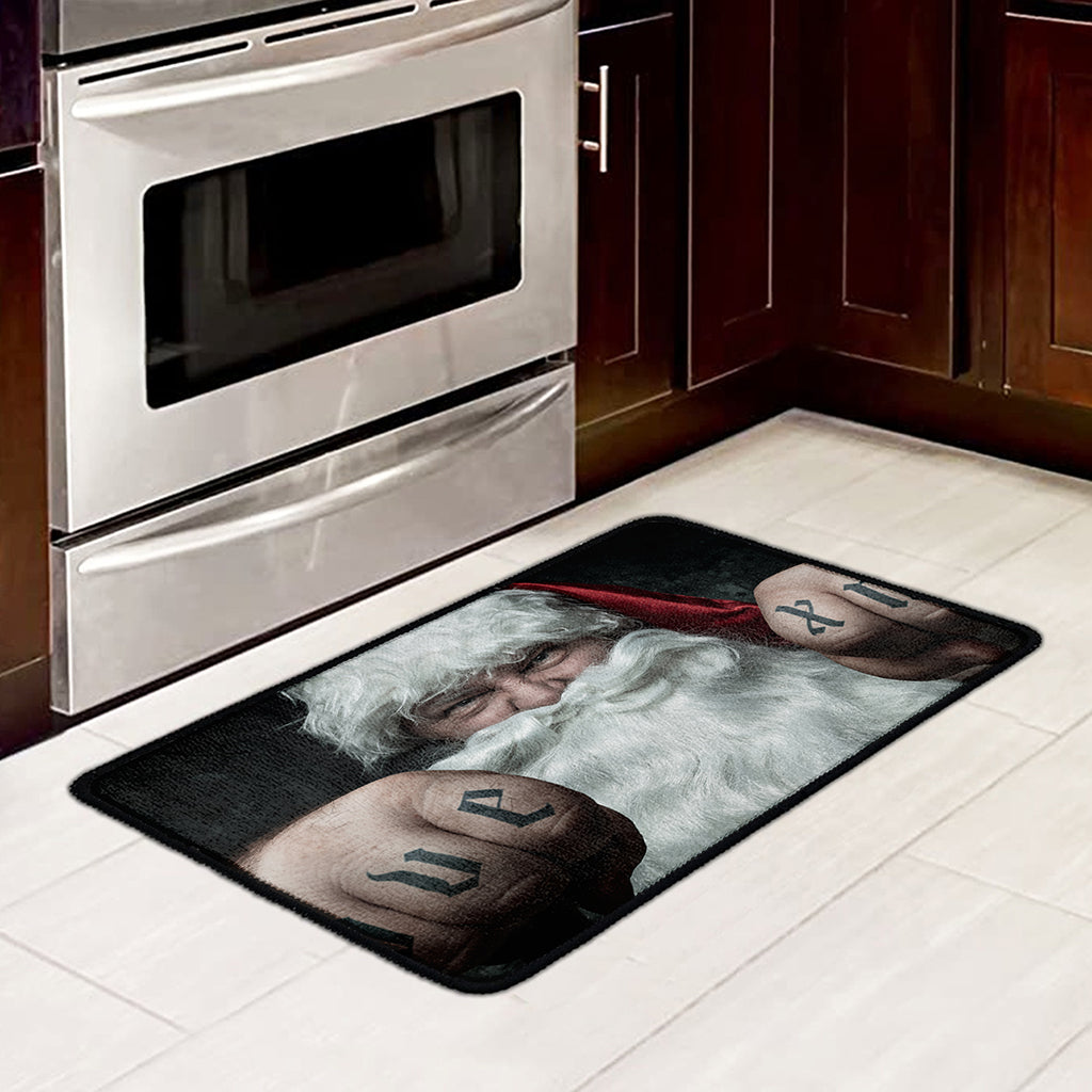 Love Xmas Santa Claus Print Kitchen Mat