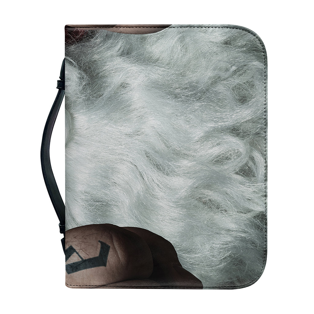 Love Xmas Santa Claus Print Leather Bible Cover