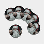 Love Xmas Santa Claus Print Leather Coaster Set