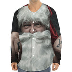 Love Xmas Santa Claus Print Long Sleeve Baseball Jersey